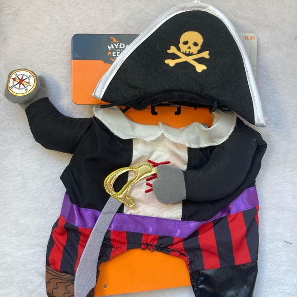 New, Pirate Dog Costume, 2 pieces, Small (up to 20 lbs) - Picture 1 of 4